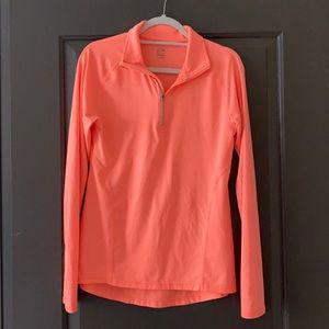 Neon orange Champion quarter zip workout shirt